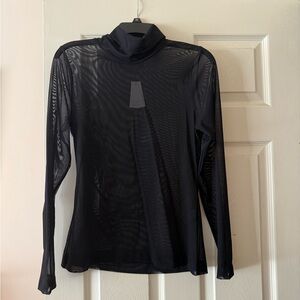 Elegant Black Sheer Women's Top
